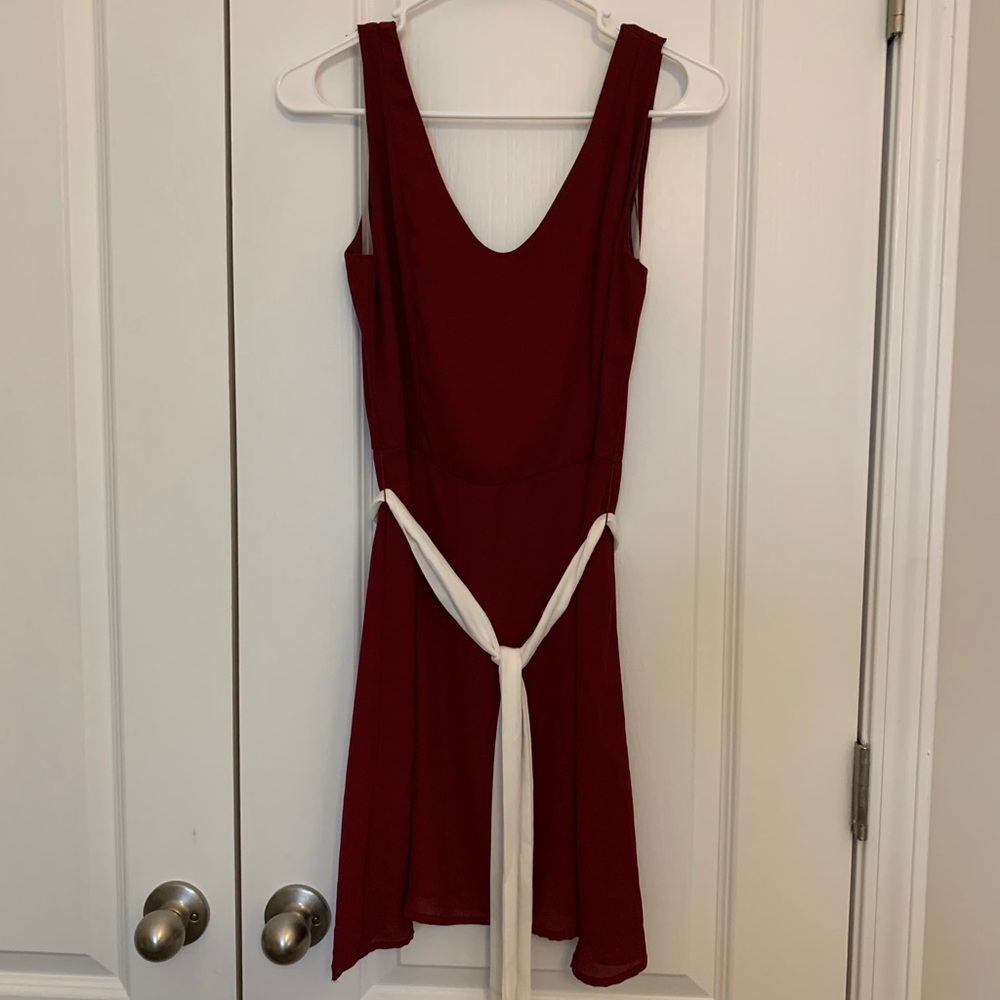 Sleeveless Mini Dress, Burgandy, Size Small